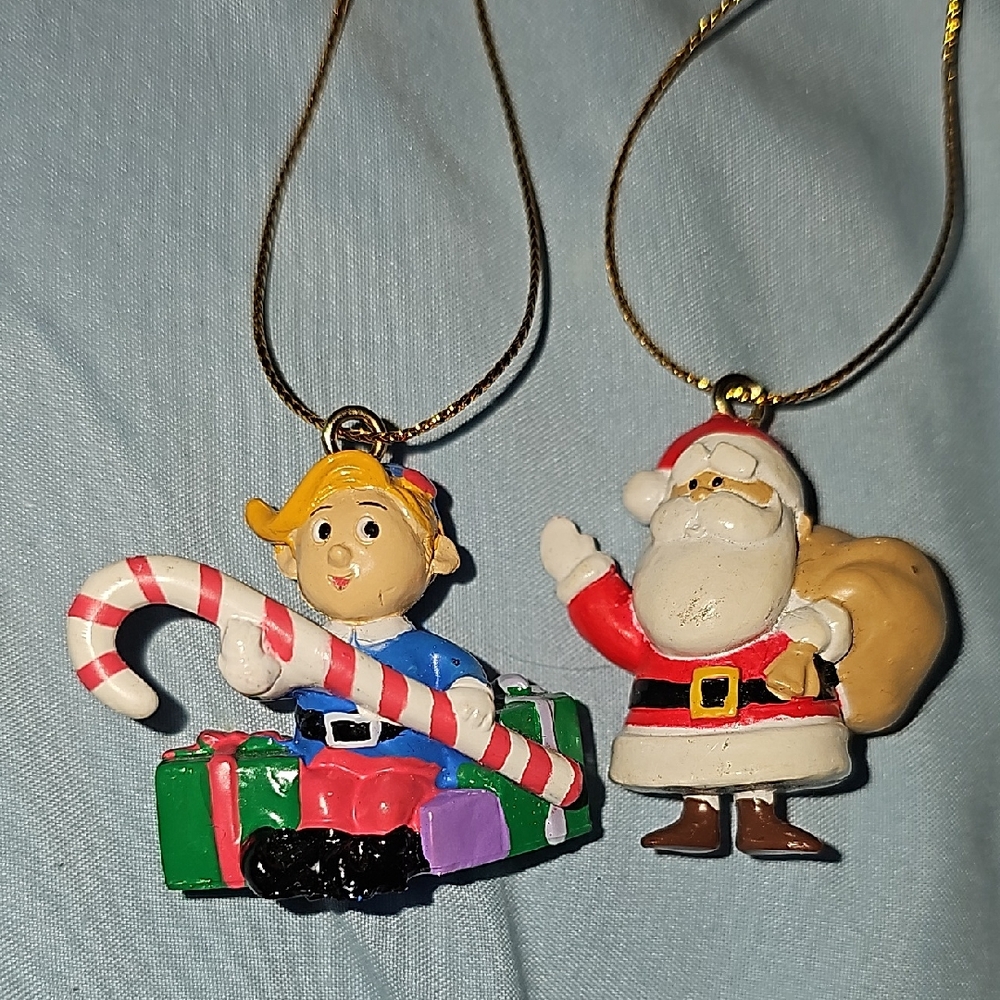 Hermey and Santa Ornaments